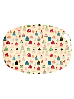 Rice Melamine rectangular plate Mittens and Beanies