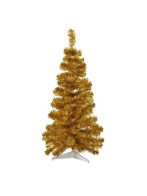 Rice Christmas Tree L Gold plastic
