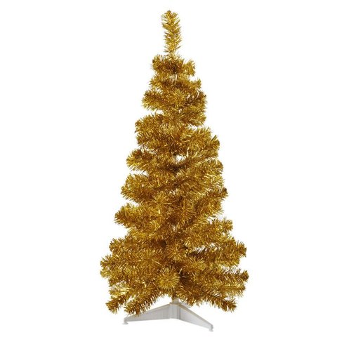 Rice Christmas Tree L Gold plastic