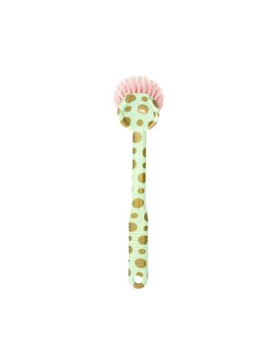 Rice Dish brush plastic Golden Dot