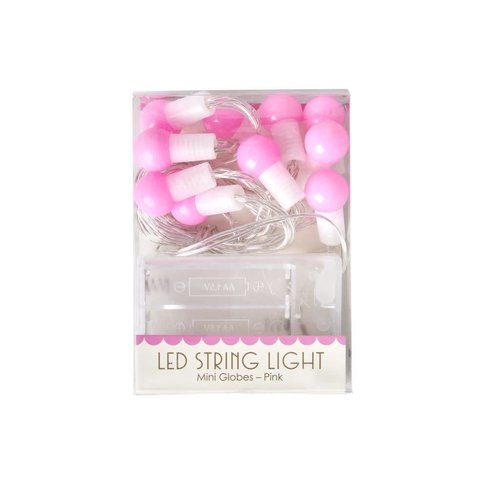 Rice Lichtsnoer LED 10 Mini Bal Roze - binnen Rice Lichtsnoer LED 10 Mini Bal Roze - binnen