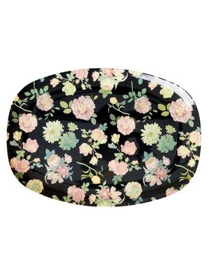 Rice Melamine ovaal bord Dark Rose