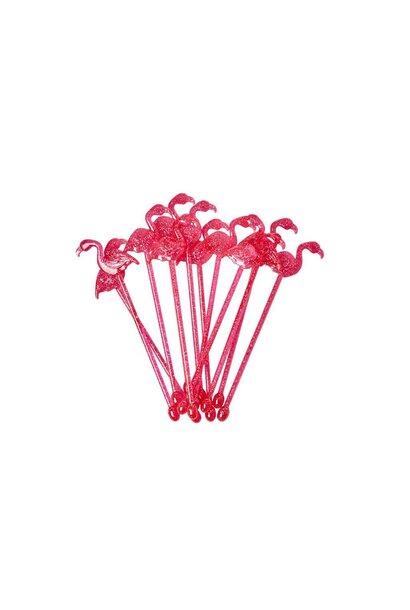 Cocktail roerstaafjes Flamingo s/12