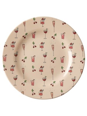 Rice Melamine lunch plate Pink Cocktail