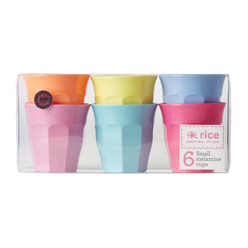 Rice Melamine Cup small Go For the Fun set/6 Rice Melamine Cup small Go For the Fun set/6