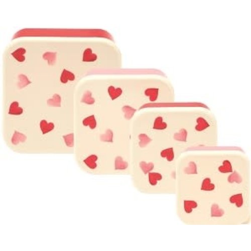 Emma Bridgewater Melamine Snackdoos s/4 Pink Hearts Emma Bridgewater Melamine Snackdoos s/4 Pink Hearts