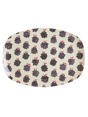 Rice Melamine oval plate Blackberry