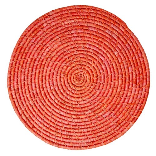 Rice Placemat Raffia rond Rood Rice Placemat Raffia rond Rood