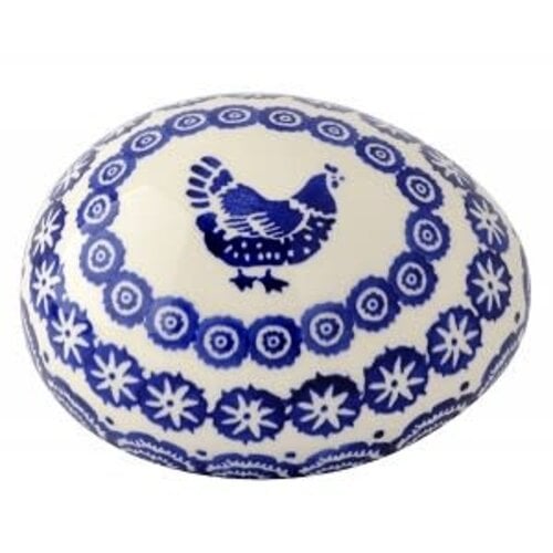 Emma Bridgewater Ceramic Egg Blue Hen border