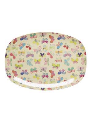 Rice Melamine rectangular plate Butterfly