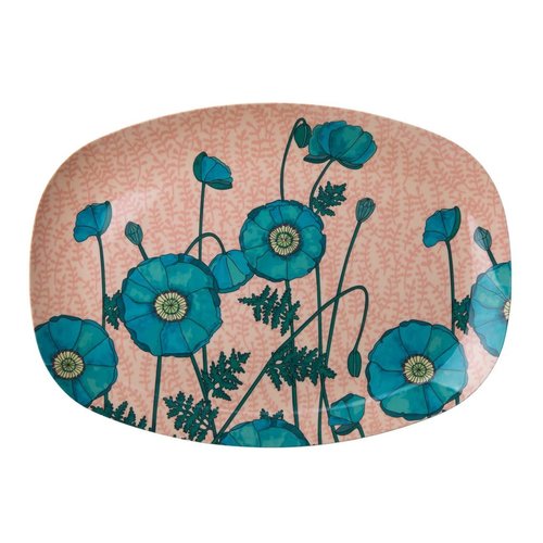 Rice Melamine ovaal bord Blue Poppy Rice Melamine ovaal bord Blue Poppy