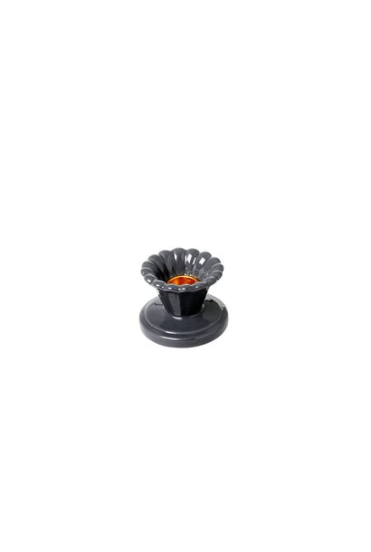 Candle stick ceramic dark grey