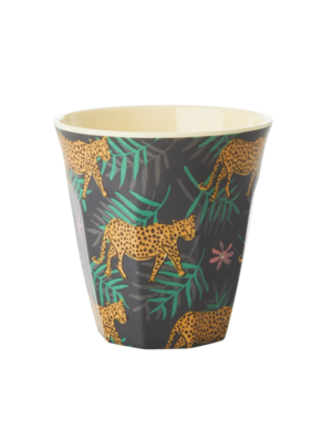 Rice Melamine cup Leopard & Leaves