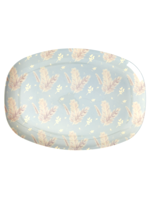 Rice Melamine oval plate Feather