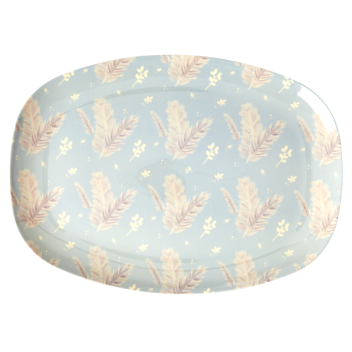 Rice Melamine oval plate Feather