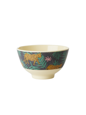 Rice Melamine bowl small Leopard & Leaves