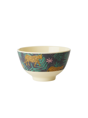 Rice Melamine Schale small Leopard & Leaves