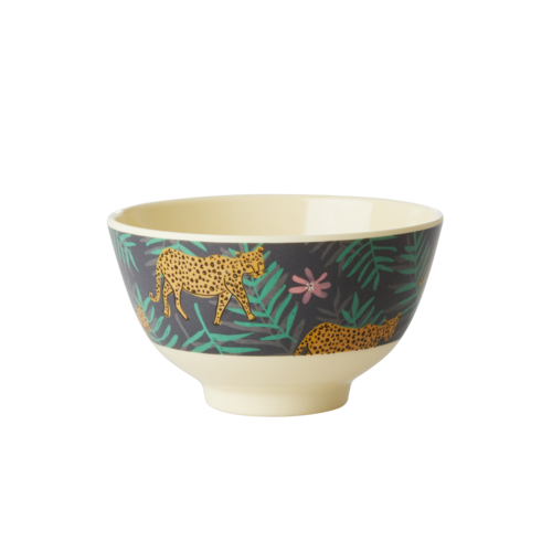 Rice Melamine Schale small Leopard & Leaves