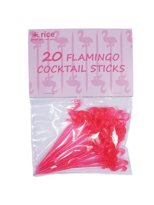 Rice Cocktail prikkers Flamingo s/20