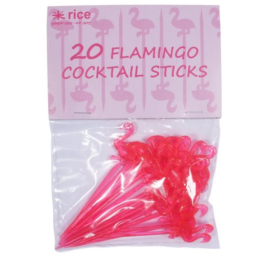 Rice Cocktail prikkers Flamingo s/20