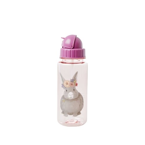 Rice Drinkfles plastic Farm Animal Roze 500ml Rice Drinkfles plastic Farm Animal Roze 500ml