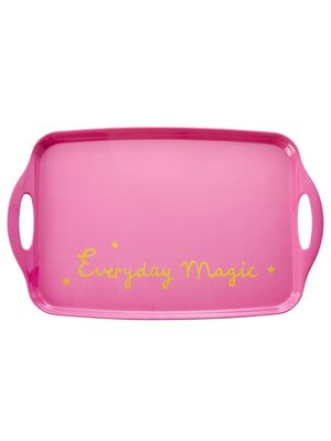 Rice Melamin Serviertablett Pink mit Goldtext Everyday Magic