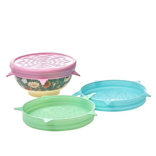 Rice Silicone Deksel voor Medium melamine kom Pastel Groen Rice Silicone Deksel voor Medium melamine kom Pastel Groen