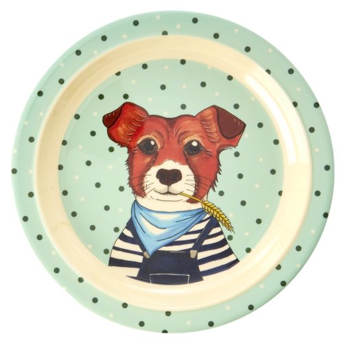 Rice Melamine Kids lunch bord Farm Animals groen Rice Melamine Kids lunch bord Farm Animals groen