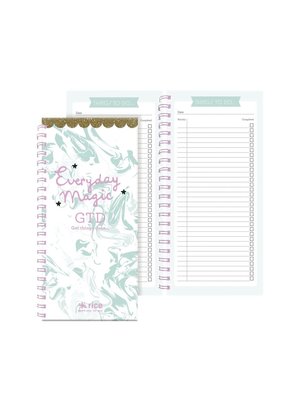 Rice Wire-O To-Do Notebook - Mint Marmor
