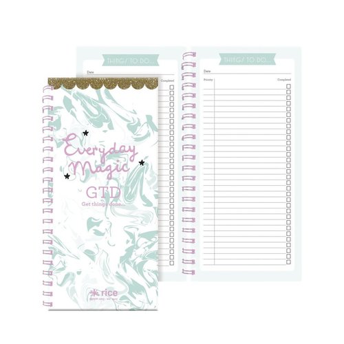 Rice Wire-O To-Do Notebook - Mint Marble Rice Wire-O To-Do Notebook - Mint Marble