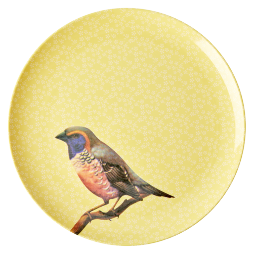 Rice Melamine diner bord Vintage Bird - yellow Rice Melamine diner bord Vintage Bird - yellow