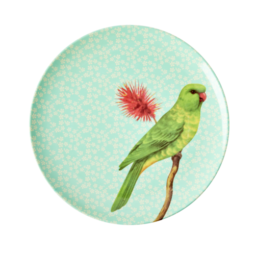 Rice Melamine lunch bord Vintage Bird - green Rice Melamine lunch bord Vintage Bird - green