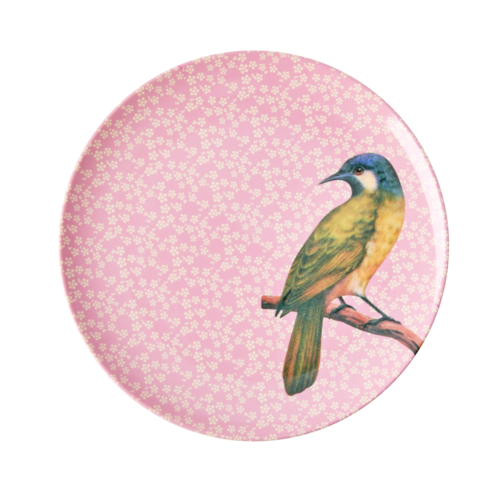 Rice Melamine lunch bord Vintage Bird - pink Rice Melamine lunch bord Vintage Bird - pink