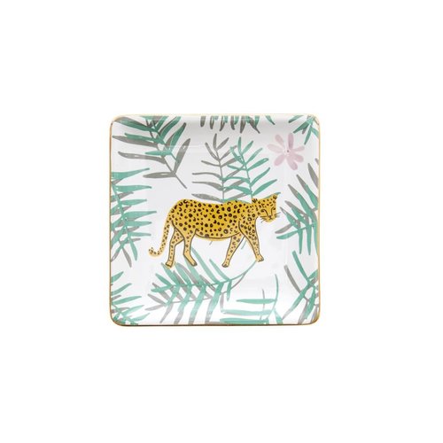 Rice Jewelery dish Leopard and Leaves