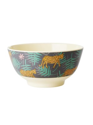 Rice Melamine bowl Leopard and Leaves