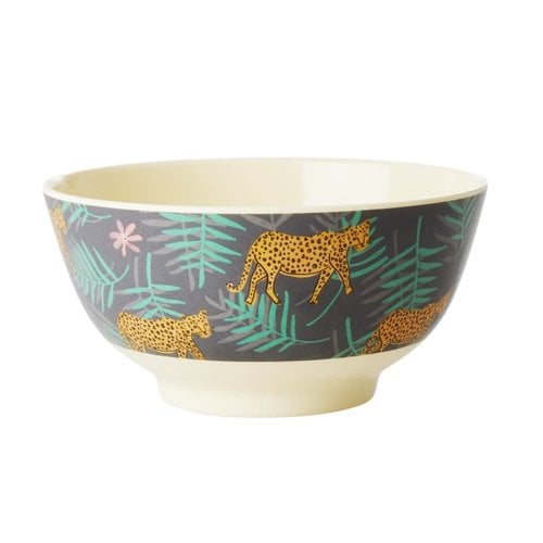 Rice Melamine Schale Leopard and Leaves