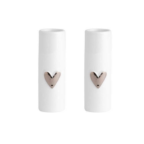 Räder Mini vases heart set/2 zilver