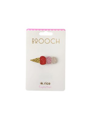 Rice Brooch Ice Cream pink