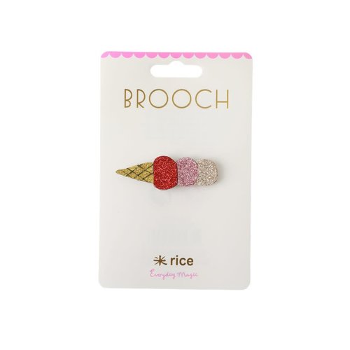 Rice Brooch Ice Cream pink