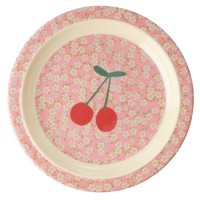 Melamine Kids lunch plate Small Flowers & Cherry