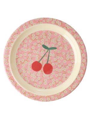 Rice Melamine Kids lunch plate Small Flowers & Cherry