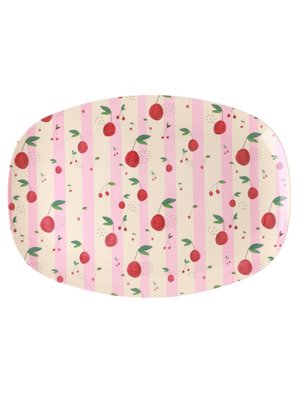 Rice Melamine oval plate Cherry