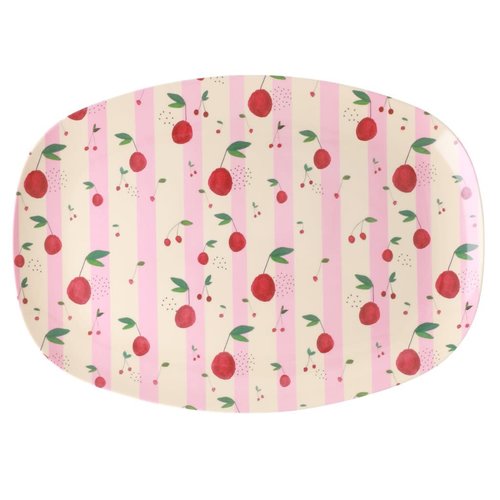 Rice Melamine oval plate Cherry