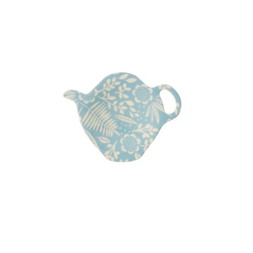 Rice Melamine tea bag plate Let's Summer Blue Fern & Flower Rice Melamine tea bag plate Let's Summer Blue Fern & Flower
