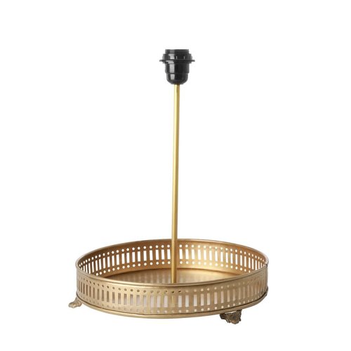 Rice Metalen Tafellamp voet met dienblad goud Rice Metalen Tafellamp voet met dienblad goud