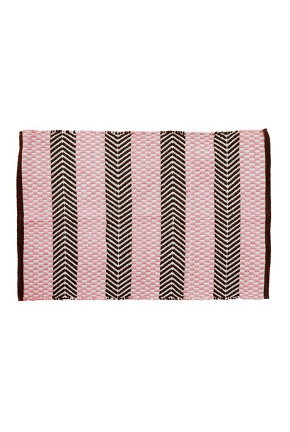 Recycled Plastic Floor Mat Pink & Brown