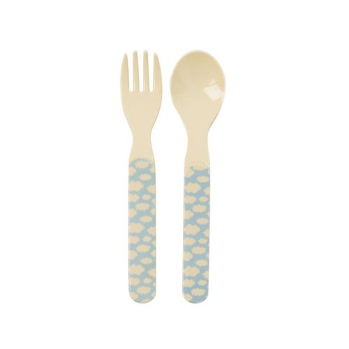 Rice Melamine Kids bestek  Cloud blauw