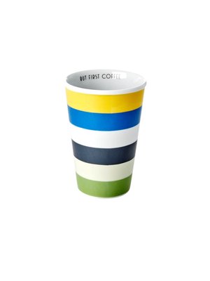 Rice Mug 300ml Blue and Green Stripes