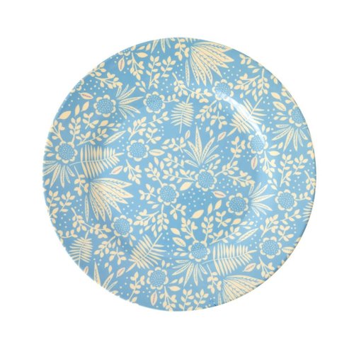 Rice Melamine lunch bord Blue Fern and Flower Rice Melamine lunch bord Blue Fern and Flower