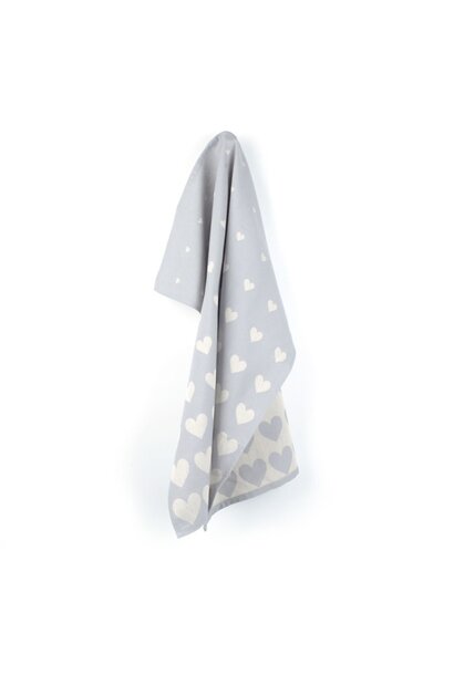 Theedoek Hearts Grey